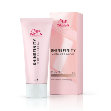Wella Professionals Shinefinity Zero Lift Glaze 09/05 Silk Blush Demi-permanens természetes mahagóni nagyon világos szőke hajfesték, 60ml