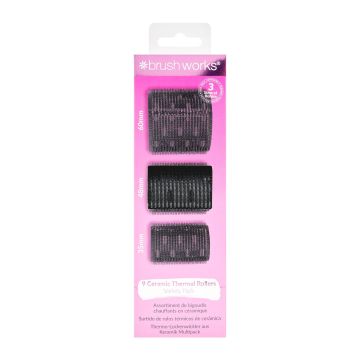Bigudiuri termice ceramice Brushworks mixt, 9buc. XpertBeauty