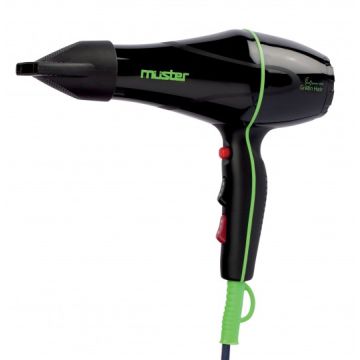 Uscator de par Muster Electric Green Hair Eco Power 1200 Black Xpert Beauty