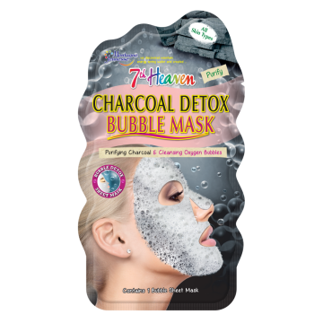 Masca de fata servetel 7th Heaven Bubble Detox, cu carbune, 18g XpertBeauty
