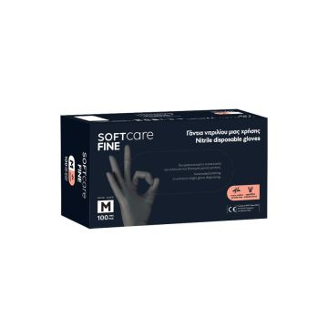 Manusi Bournas Medicals Soft Care Fine Nitrile Gloves nepudrate negru M 100buc. Xpert Beauty
