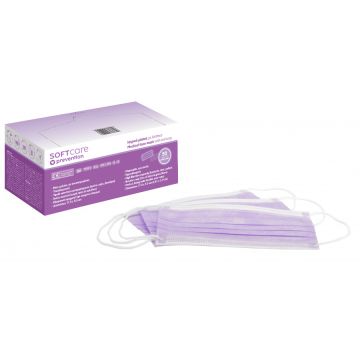 Masca medicala Bournas Medicals Soft Care prevention Protection Face Mask Purple 3 straturi tip 2 mov 50buc. Xpert Beauty