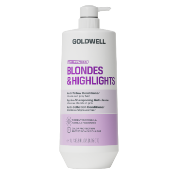 Balsam de par Goldwell Dualsenses Blondes & Highlights, anti-tonuri galbene, 1000ml