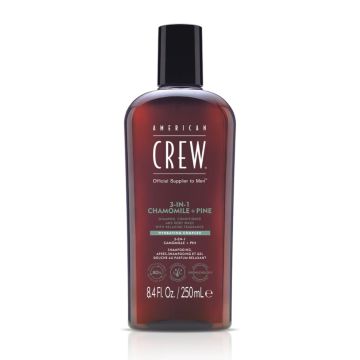Sampon, Balsam de par, Gel de dus American Crew 3-in-1 Relaxing Chamomile & Pine Men 250ml