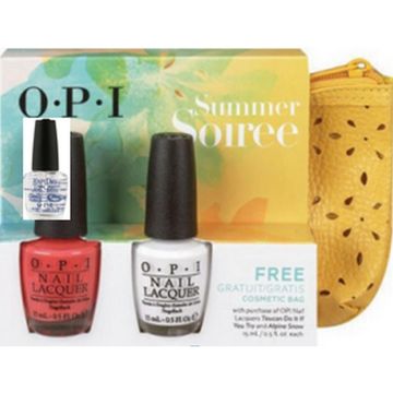 Opi Nail Lacquer Summer Soiree 2x15m &Cosmetic Bag Kit