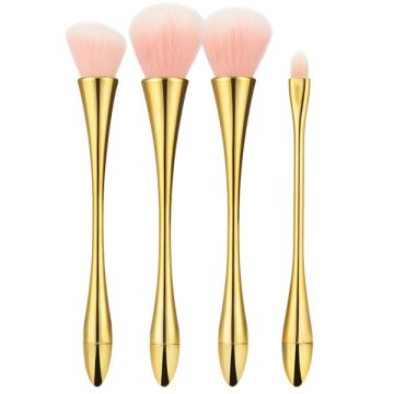 Set 4 pensule Tools4Beauty cu maner metalic auriu