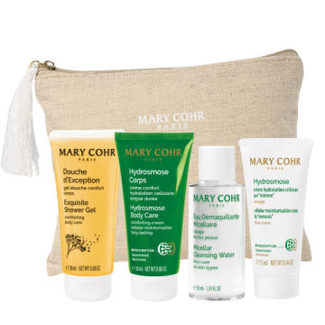 Set de fata si corp Mary Cohr Travel Trousse Beauty To Go, pentru hidratare, 3x30ml+15ml Xpert Beauty