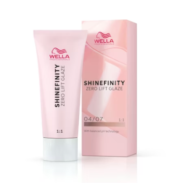 Wella Professionals Shinefinity Zero Lift Glaze 04/07 Bitter Chocolate Demi-permanens természetes közép barna hajfesték, 60ml