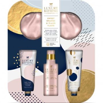The Luxury Bathing Company Sweet Orange & Ylang Ylang szett, alvómaszk+100ml+50ml+50ml