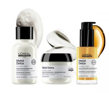 Комплект L'Oreal Professionnel Serie Expert Metal Detox Trio Set, за Детоксикация на Коса, 100 мл + 75 мл + 30 мл