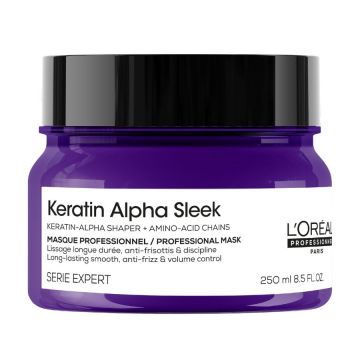 Masca de par L’Oreal Professionnel Serie Expert Keratin Alpha Sleek, pentru netezime & efect anti-electrizare, 250ml Xpert Beauty