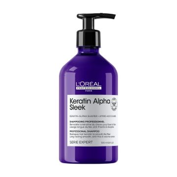 Sampon reincarcabil L’Oreal Professionnel Serie Expert Keratin Alpha Sleek, pentru netezime & efect anti-electrizare, 500ml Xpert Beauty