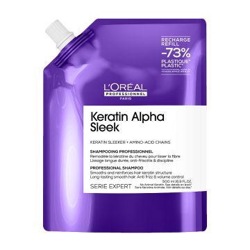 Rezerva sampon L’Oreal Professionnel Serie Expert Keratin Alpha Sleek, pentru netezime & efect anti-electrizare, 500ml Xpert Beauty