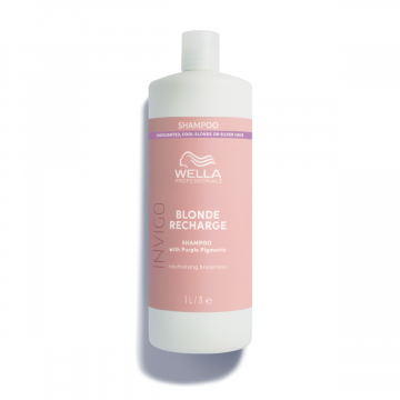 Шампоан за неутрализиране на жълтите тонове Wella Professionals Invigo Blonde Recharge Shampoo, 1000 мл