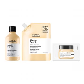 Комплект L'Oreal Professionnel Serie Expert Absolut Repair Duo Set, за Увредена Коса, 500 мл + 300 мл