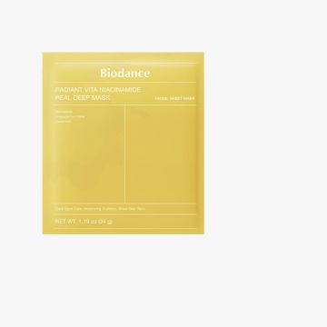 Маска за лице Biodance Radiant Vita с ниацинамид, за сияен тен, 34 г