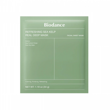 Biodance Освежаваща маска за лице с морски водорасли, за интензивно успокояване, 34 г