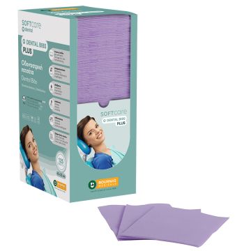 Bavete Bournas Medicals Soft Care Dental Bibs Plus 3 straturi fuchsia 33x45cm 500buc. XpertBeauty
