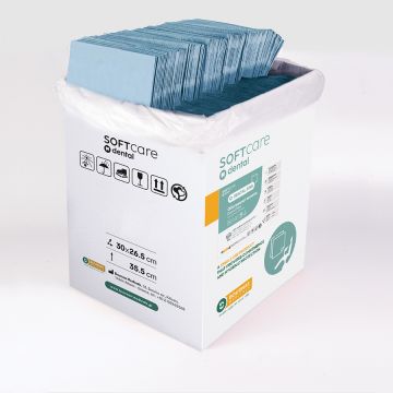 Bavete Bournas Medicals Soft Care Dental Bibs Plus 3 straturi albastru 33x45cm 500buc. XpertBeauty
