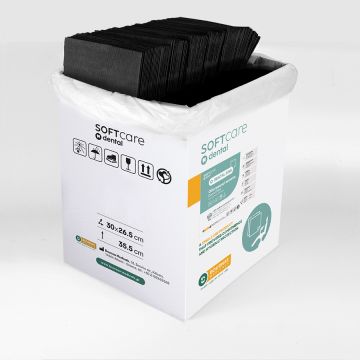 Bavete Bournas Medicals Soft Care Dental Bibs Standard 2 straturi negru 33x45cm 500buc. XpertBeauty