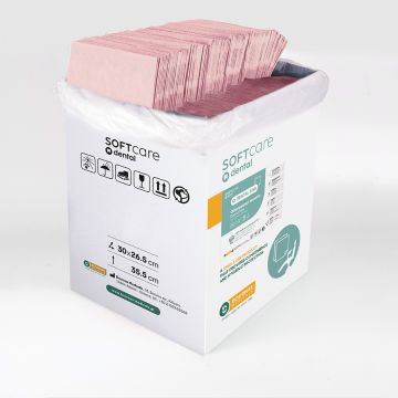 Bavete Bournas Medicals Soft Care Dental Bibs Standard 2 straturi roz 33x45cm 500buc. XpertBeauty