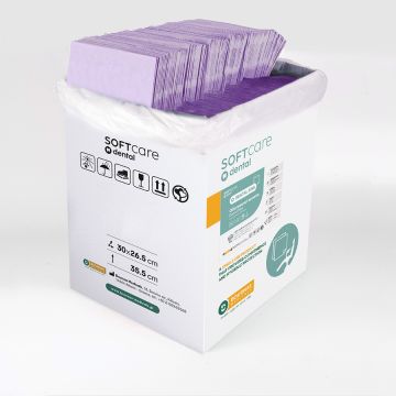 Bavete Bournas Medicals Soft Care Dental Bibs Standard 2 straturi mov 33x45cm 500buc. XpertBeauty