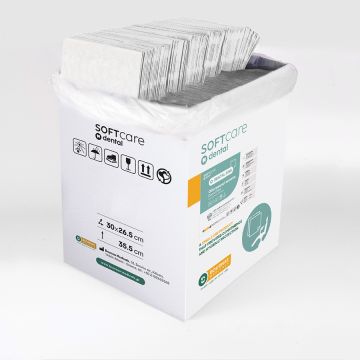 Bavete Bournas Medicals Soft Care Dental Bibs Standard 2 straturi alb 33x45cm 500buc. XpertBeauty
