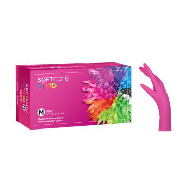 Manusi Bournas Medicals Soft Care Vivid Nitrile Gloves nepudrate fuchsia M 100buc. XpertBeauty