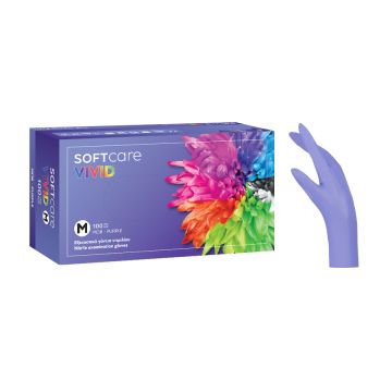 Manusi Bournas Medicals Soft Vivid Nitrile Gloves nepudrate mov M 100buc. XpertBeauty
