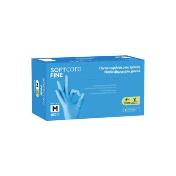 Manusi Bournas Medicals Soft Care Fine Nitrile Gloves nepudrate albastru L 100buc. XpertBeauty