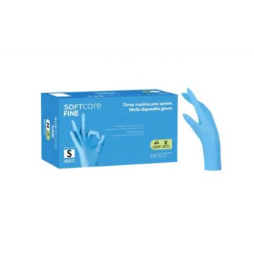 Manusi Bournas Medicals Soft Care Fine Nitrile Gloves nepudrate albastru S 100buc. XpertBeauty