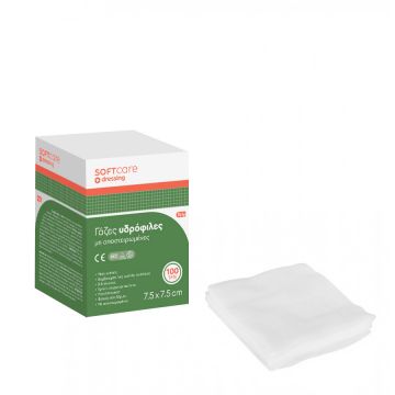 Tifon bumbac Bournas Medicals Soft Care Gauze Sponge cu 8 straturi 7,5x7,5cm 100buc.