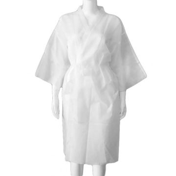 Kimono cosmetic Bournas Medicals Kimono Robe Non-Waven alb 1buc. XpertBeauty