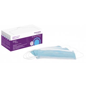 Masca medicala Bournas Medicals Soft Care prevention Protection Face Mask Blue 3 straturi tip 2 albastru 50buc. Xpert Beauty