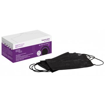 Masca medicala Bournas Medicals Soft Care prevention Protection Face Mask Black 3 straturi tip 2 negru 50buc. Xpert Beauty