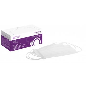 Masca medicala Bournas Medicals Soft Care prevention Protection Face Mask White 3 straturi tip 2 alb 50buc. Xpert Beauty