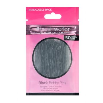Комплект Черни Фиби за Коса Brushworks 50бр.
