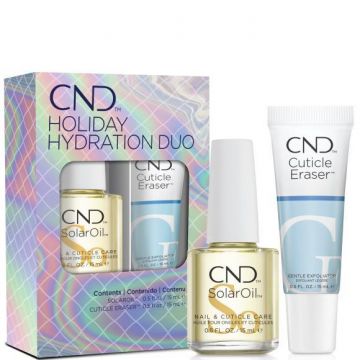 Set ingrijire unghii CND Esential Holiday Ulei cuticule 15ml+Exfoliant cuticule 15ml