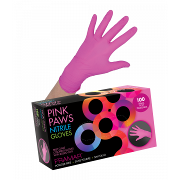 Ръкавици Framar Nitrile Pink Paws S 100бр.