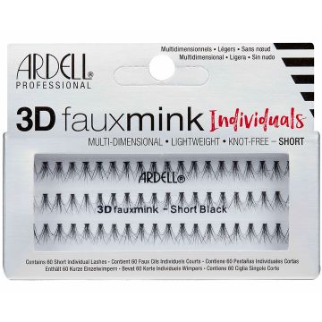 False Eyelashes Ardell 3D Faux Mink Individuals Short