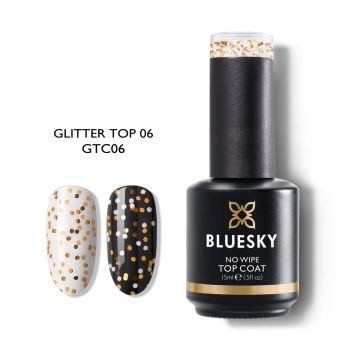 Top coat Bluesky UV Glitter 06, 15ml XpertBeauty