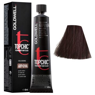 Vopsea de par permanenta Goldwell Topchic 6BP@VA Saten Deschis Perlat Violet Cenusiu 60ml