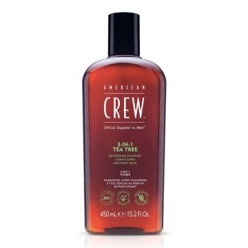 Sampon, Balsam de par, Gel de dus American Crew 3-in-1 Tea Tree Men 450ml