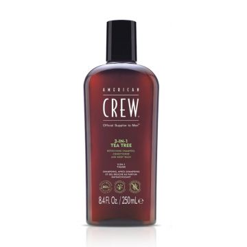 Sampon, Balsam de par, Gel de dus American Crew 3-in-1 Tea Tree Men 250ml