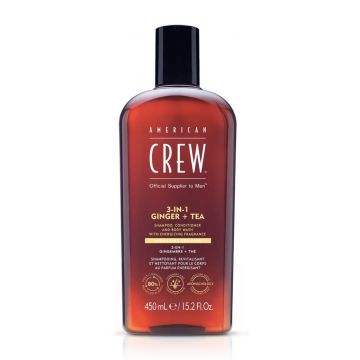 Sampon, Balsam de par, Gel de dus American Crew 3-in-1 Energizing Ginger + Tea Men 450ml