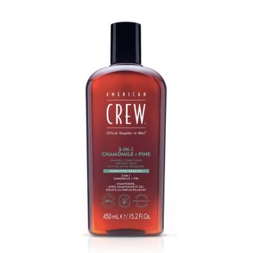 Sampon, Balsam de par, Gel de dus American Crew 3-in-1 Relaxing Chamomile & Pine Men 450ml