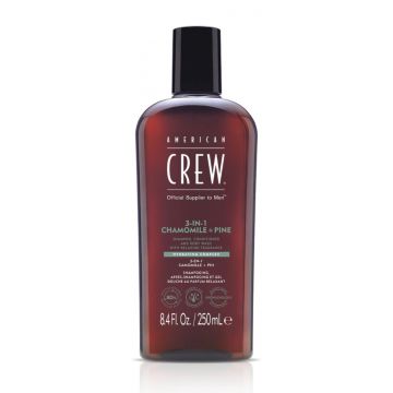 Sampon, Balsam de par, Gel de dus American Crew 3-in-1 Relaxing Chamomile & Pine Men 250ml