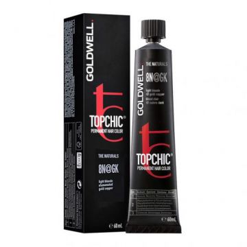 Vopsea de par permanenta Goldwell Topchic 8N@GK Cupru Auriu Blond Deschis 60ml