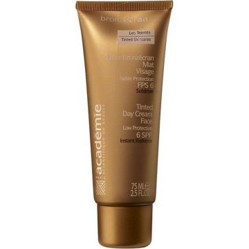 Crema pentru toate tipurile de ten Academie Bronzecran Super Bronzecran Mat Visage Faible Protection FPS 6 75 ml