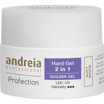 Köröm építőzselé Andreia Profection Hard Gel 2az1-ben Cover White 22g